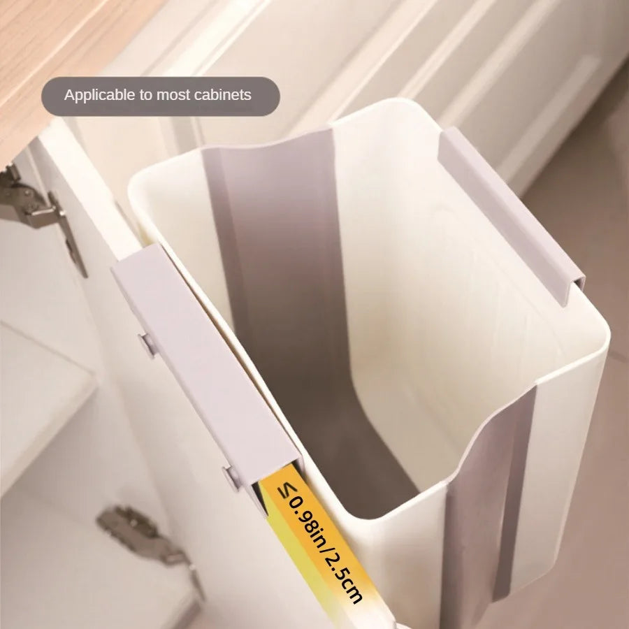 Foldable Trash Can – Wall Mounted Kitchen Cabinet Trash Bin