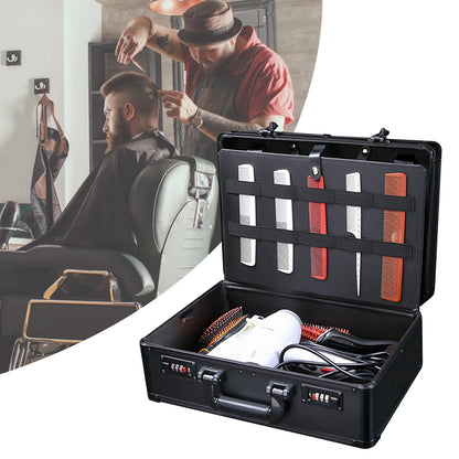 professional barber storage box with secure locking system
