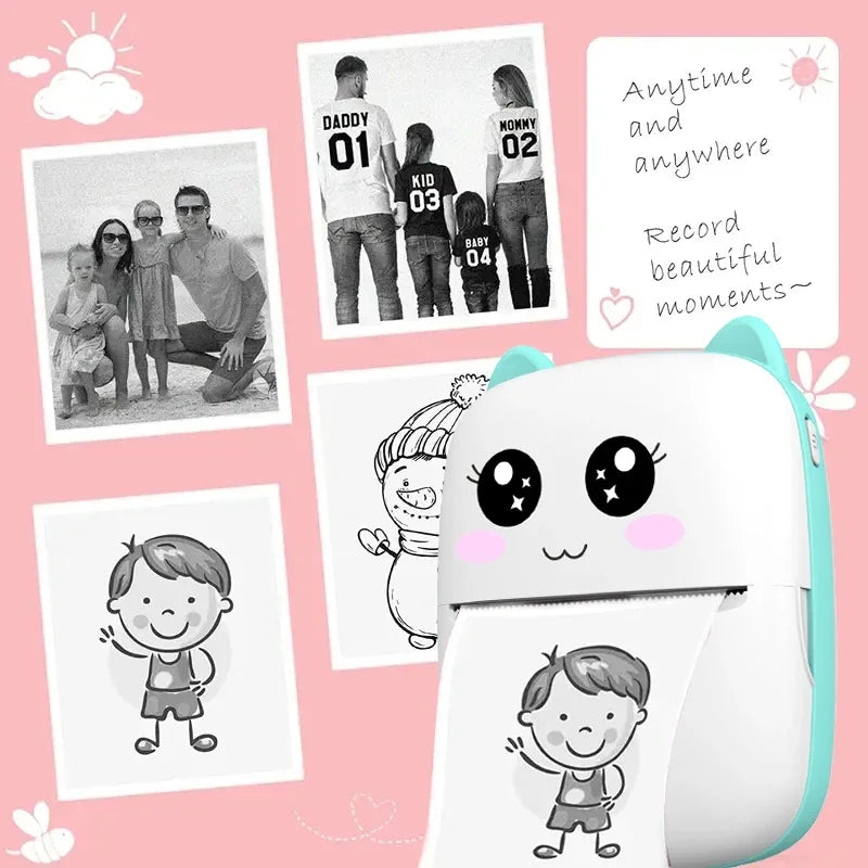 MINI Portable Thermal Printer Wireless Memo Label Machine