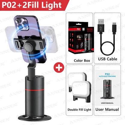 360 Rotation Auto Face Tracking Gimbal Stabilizer Desktop Following Video Shooting with Remote Shutter for Smartphones