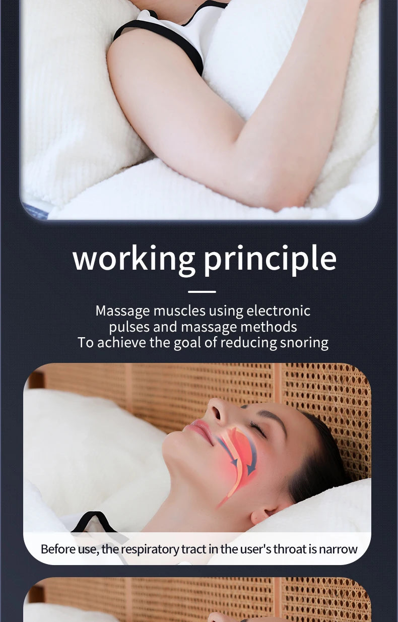 Anti-Snore Device with Dual-Pulse Stimulation - Sleep Apnea Relief, Snore Reduction,  Muscle Trainer for Silent Night