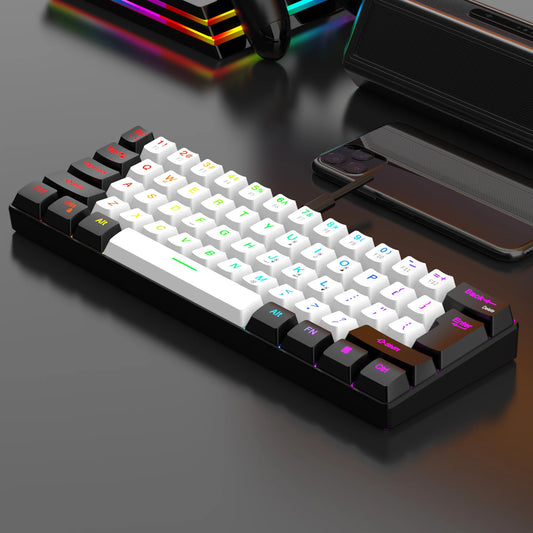 Wired gaming keyboard, RGB backlight ultra compact
