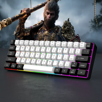 Wired gaming keyboard, RGB backlight ultra compact