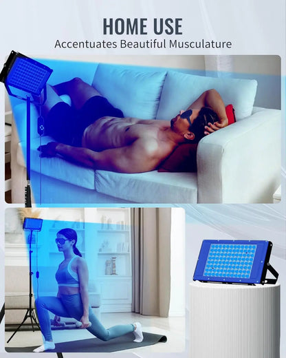 50W Tanning Lamp 460+480nm Blue Light for Home Tanning Solarium LED Solarium Tanning Machine for Face and Body 5Brightness Level