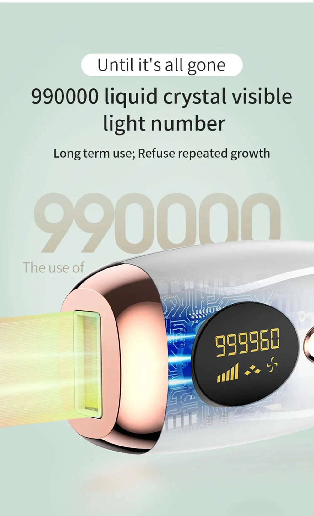 ipl hair removal device for painless body and facial hair removal
