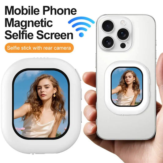 Magnetic Selfie Monitor Screen Mini Wireless Phone Rear Camera Selfie For Vlog Livestream Video Recording Phone Screen Projector