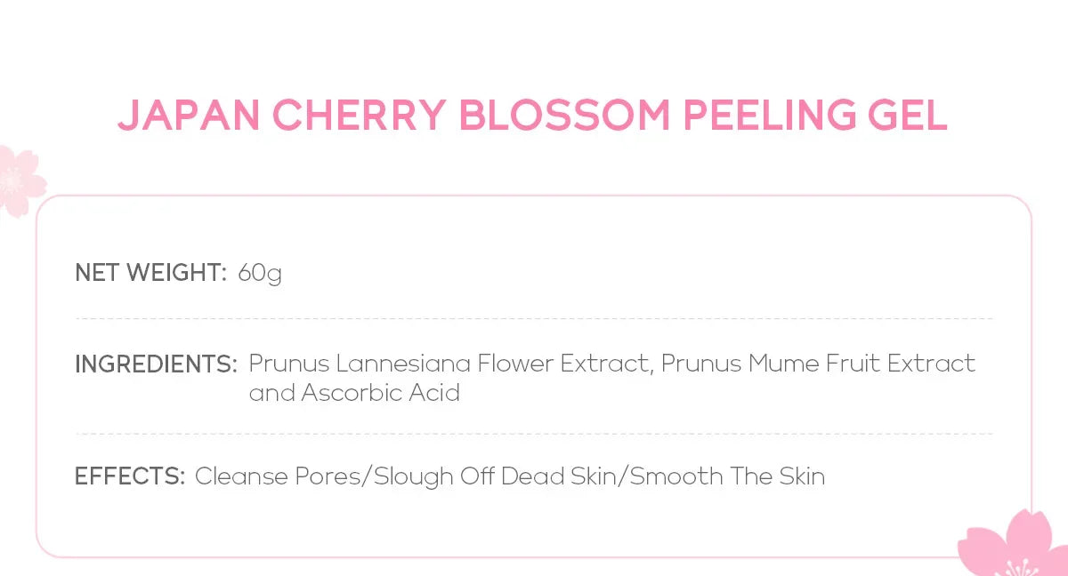 Sakura Face Deep Cleaning Exfoliating Gel Skin Care Whitening Moisturizer Repair Facial Scrub Skin Care 60g