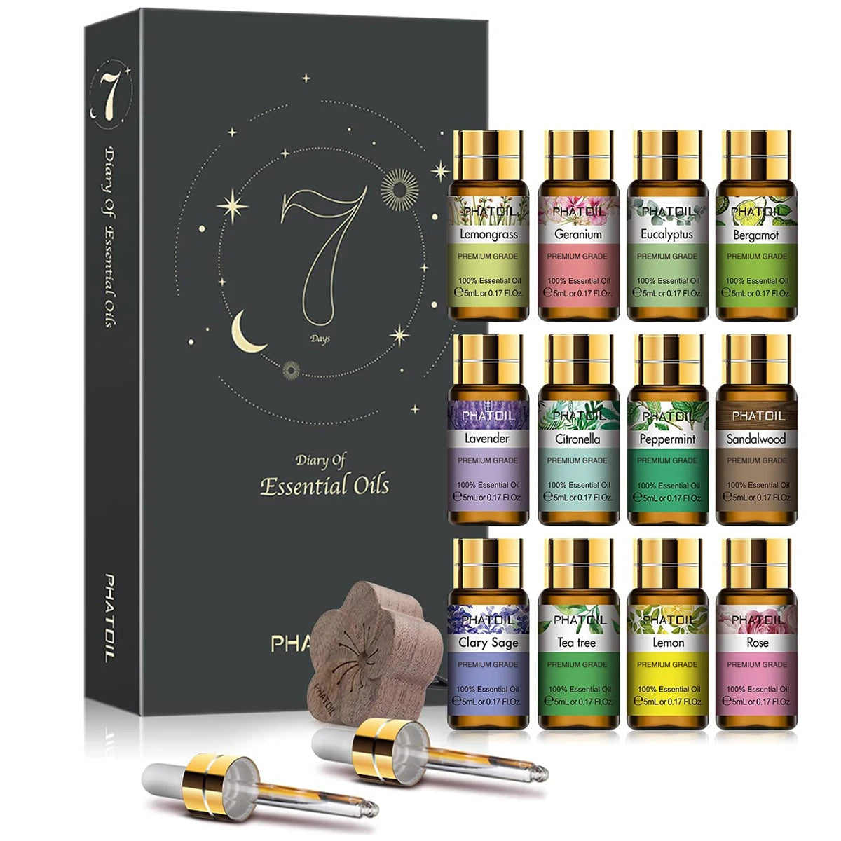 12 piece essential oils set for aromatherapy and relaxation
