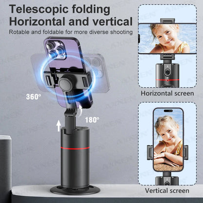 360 Rotation Auto Face Tracking Gimbal Stabilizer Desktop Following Video Shooting with Remote Shutter for Smartphones