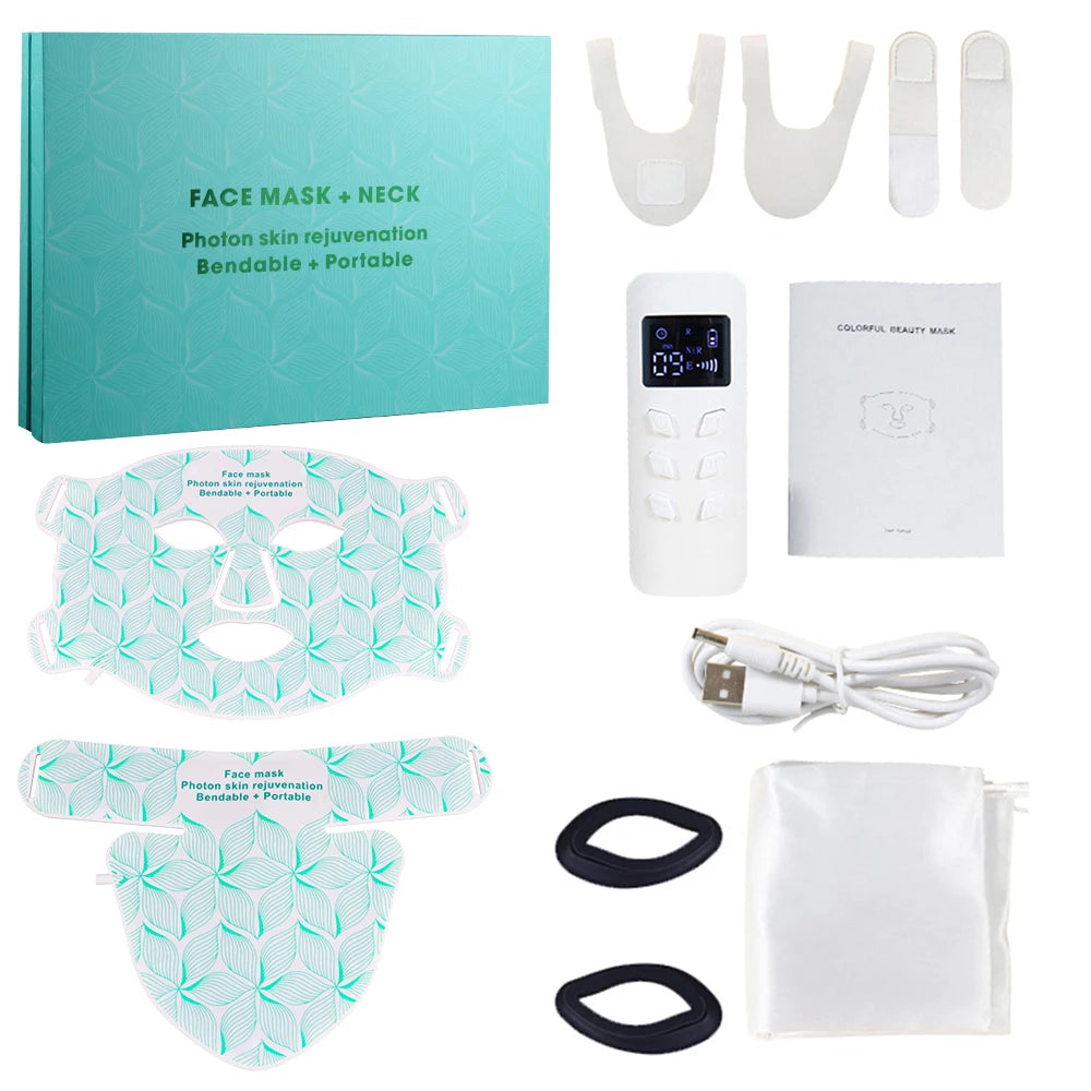 LED 8‑Color Face & Neck Mask – Anti‑Aging, Acne & Skin Tightening