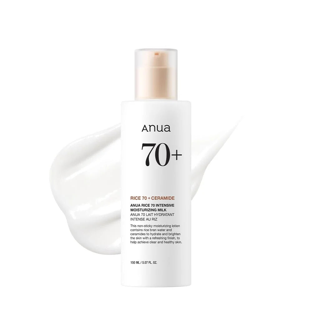 anua rice toner and milk lotion set for hydration and glow
