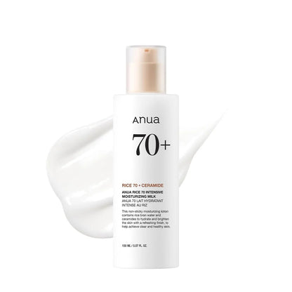 anua rice toner and milk lotion set for hydration and glow

