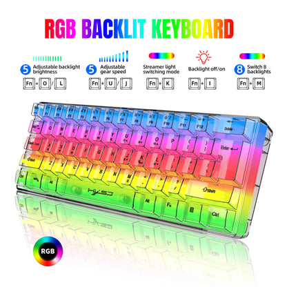 Wired gaming keyboard, RGB backlight ultra compact
