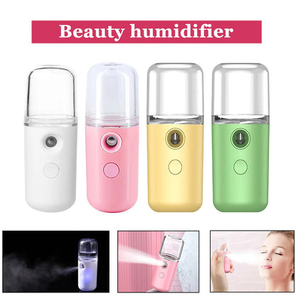 Mini Nano Mister 30ml Visual Water Tank Cool Mist Facial Steamer Mini Beauty Device Handy Hydrating Sprayer for Skin Care Makeup