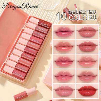 Twelve-Piece Lip Gloss Set, Water-Glossy Mirror Shimmer Lip Gloss, Moisturizing Lip Gloss, Non-Fading, Easy to Apply, Long-Lasting Makeup Effect Lip Gloss Set