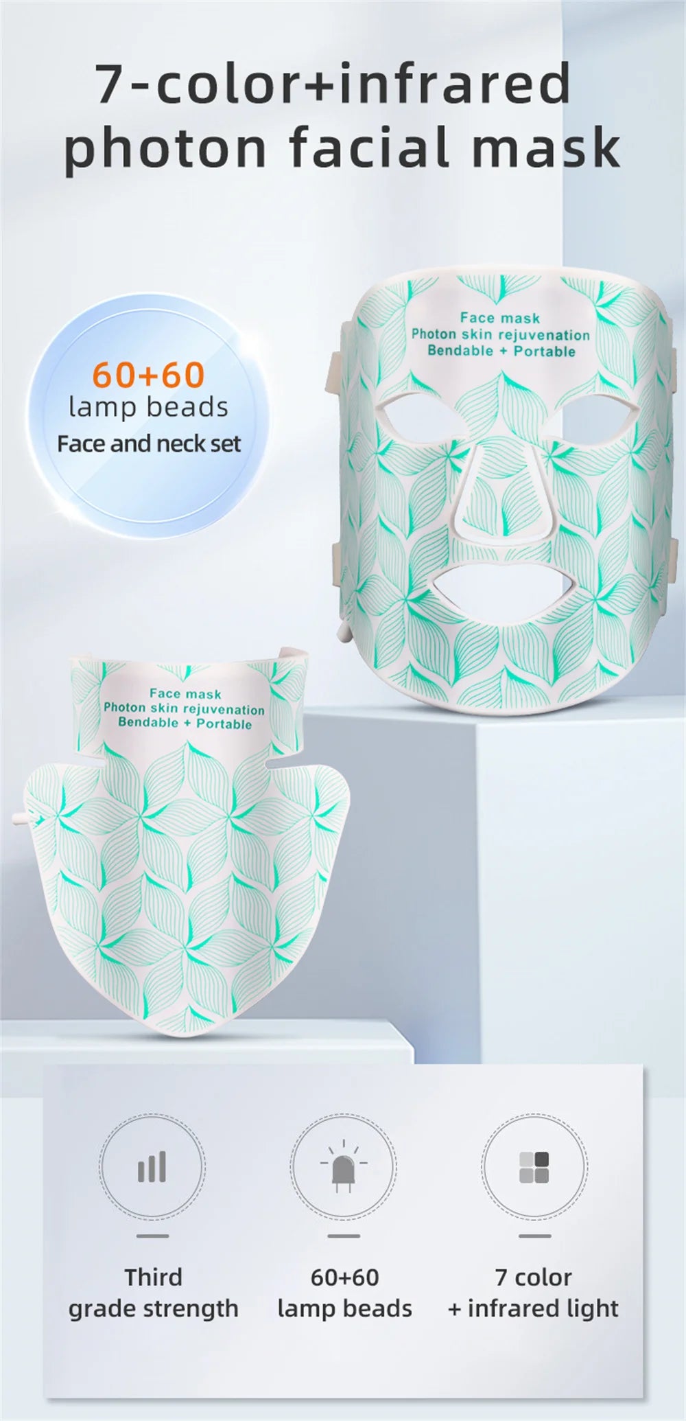 LED 8‑Color Face & Neck Mask – Anti‑Aging, Acne & Skin Tightening