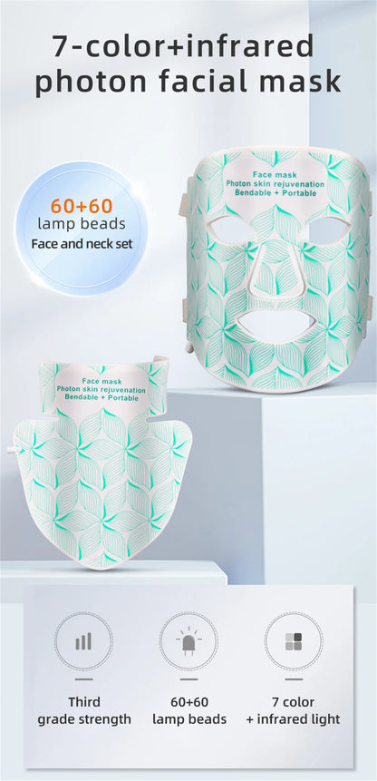 LED 8‑Color Face & Neck Mask – Anti‑Aging, Acne & Skin Tightening
