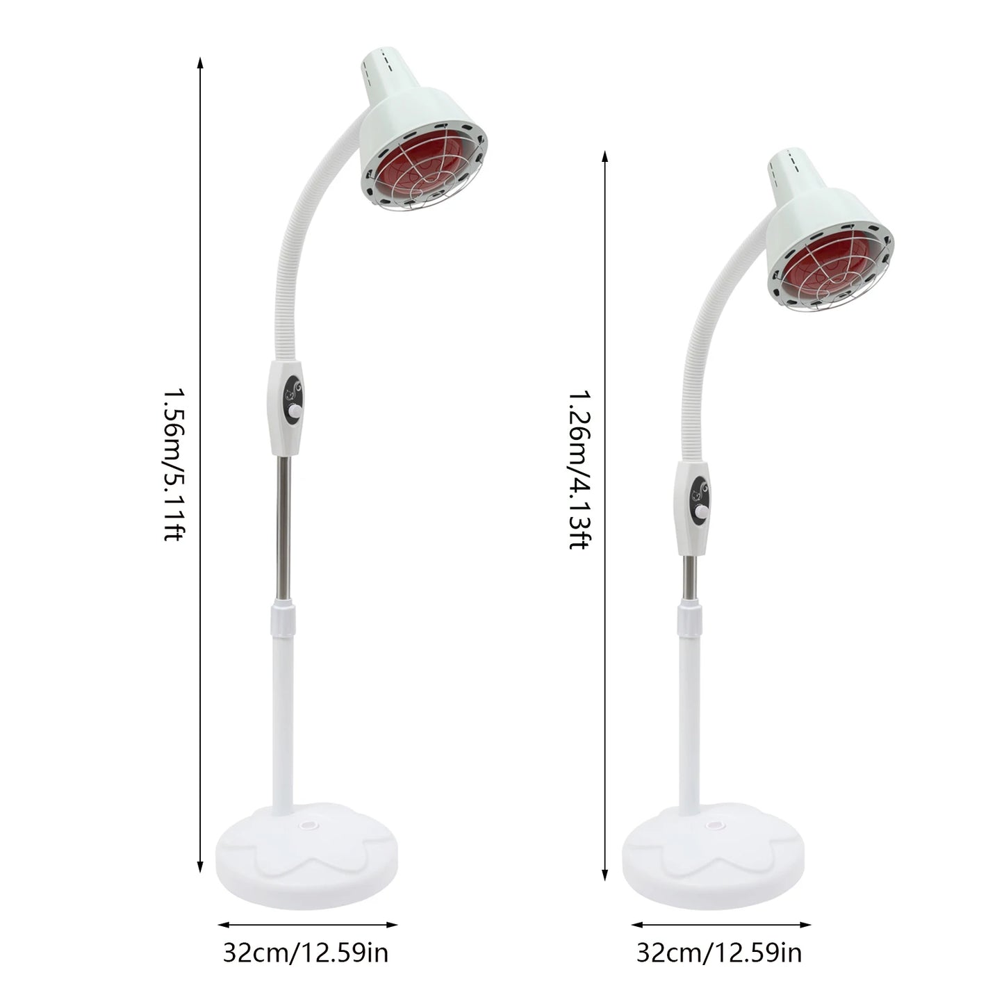 NEW Infra Red Lamp, 275W Single Head Type Brightness Adjustable, 360° Rotating Floor Standing, for Home, Office Use