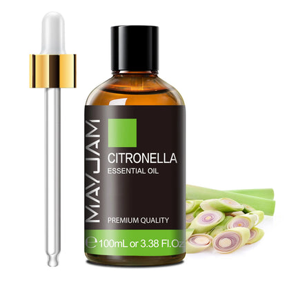 100ML Pure Plant Essential Oil Mint Bergamot Patchouli Citronella Lemongrass Chamomile Cedarwood For Reed Diffuser Humidifier
