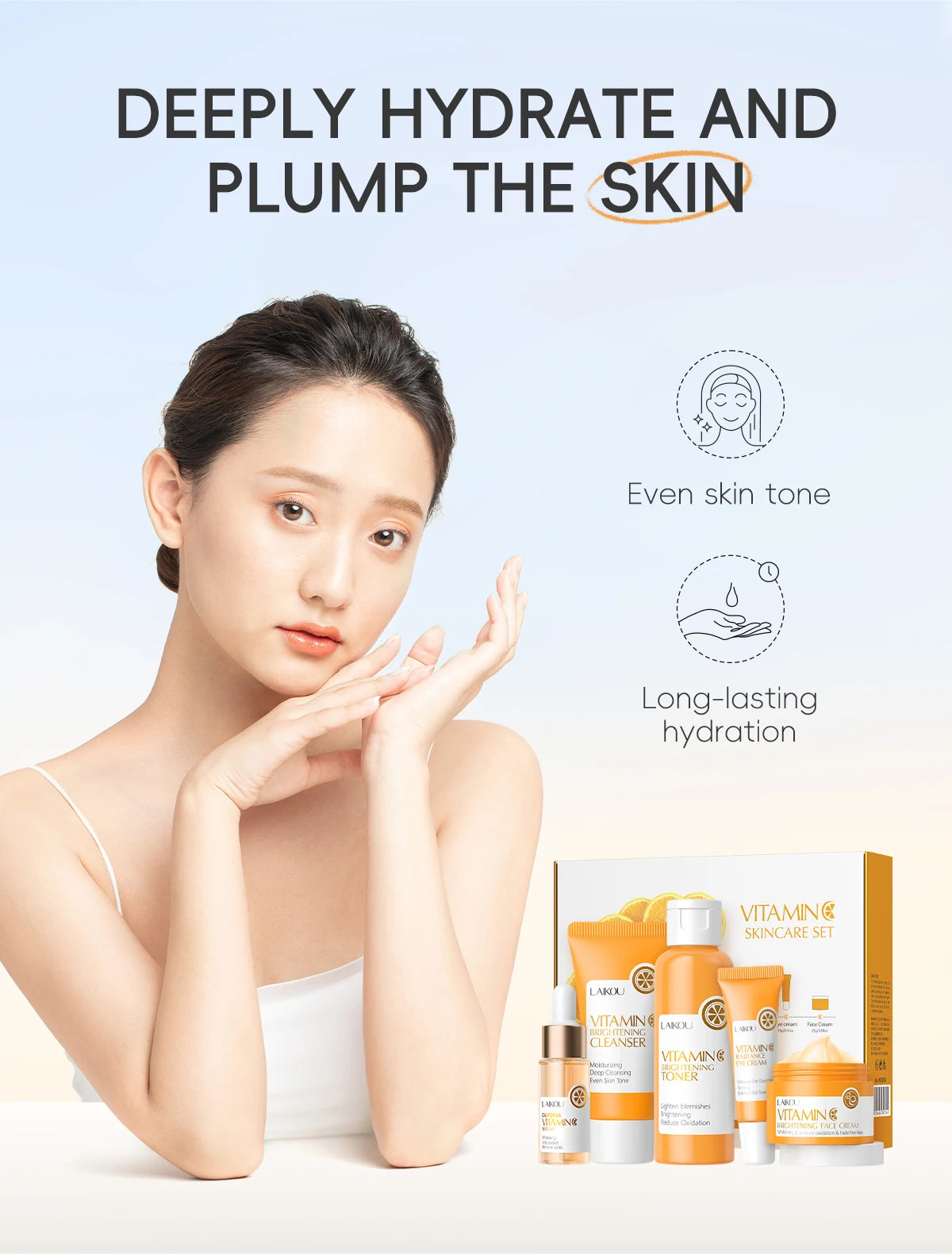 vitamin c skincare set for brightening and even skin tone
