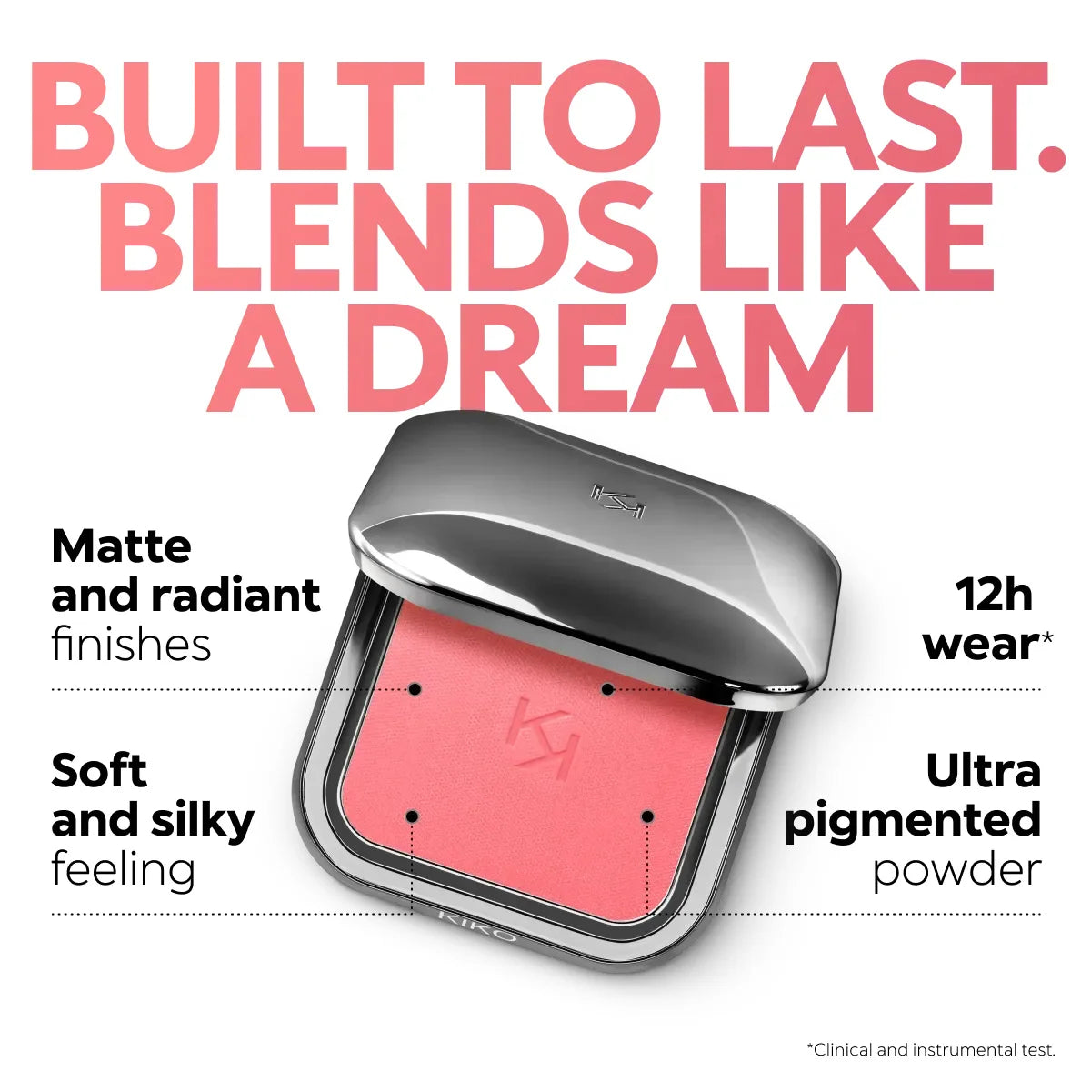 KIKO Unlimited Blush Long Lasting Rouge Powder Blusher With a Buildable Result Lipstick Cheek Pocket Blush Easy To Apply Color